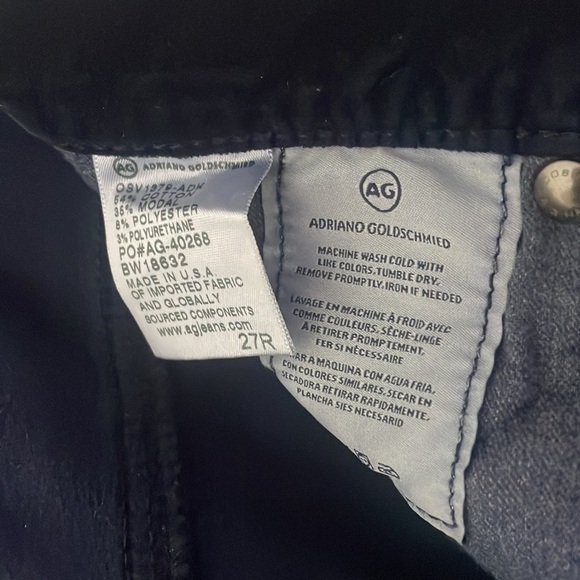 AG The Farrah Skinny Navy Blue Velvet Pants Sz 27 R - Picture 4 of 6